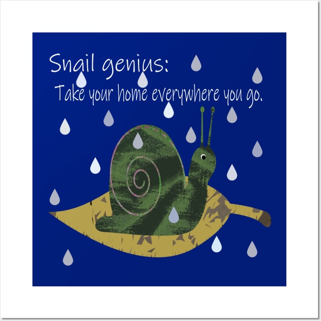 Snail Genius Take Your Home Everywhere You Go Wall Art by MelissaJBarrett